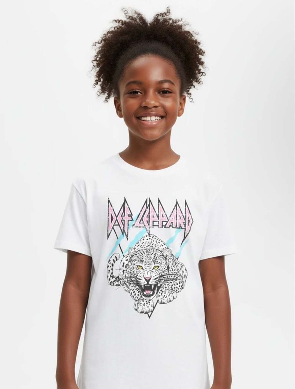 Def Leppard Girls Graphic Band Crew Neck Short Sleeve T-Shirt